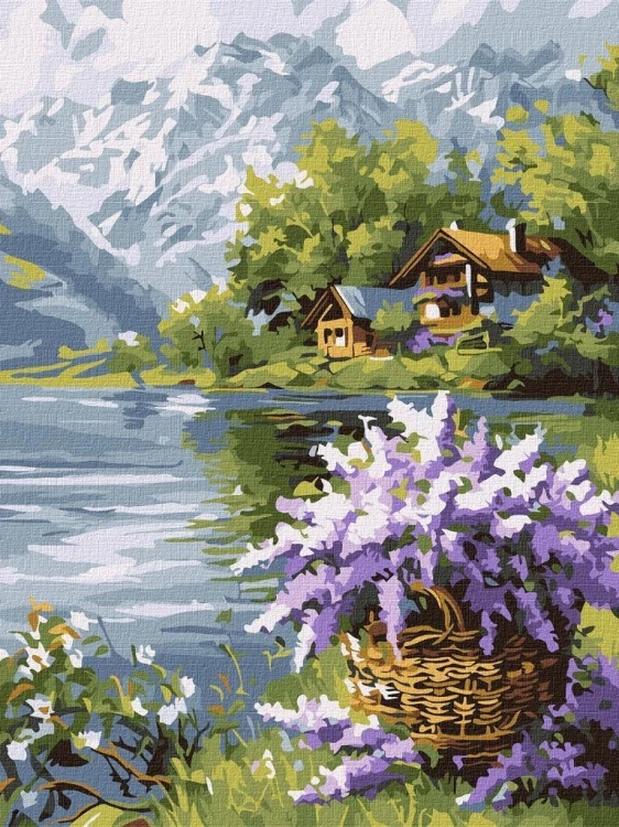 Malowanie po numerach - Liliowy kosz 30x40cm