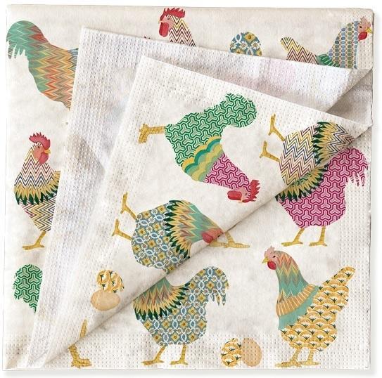 Serwetki Koguty i kury 33x33cm 20szt
