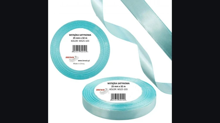 Wstążka satynowa 25mm/32m baby blue