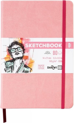 Szkicownik 14x21cm 140g bladoróżowy, Darwi