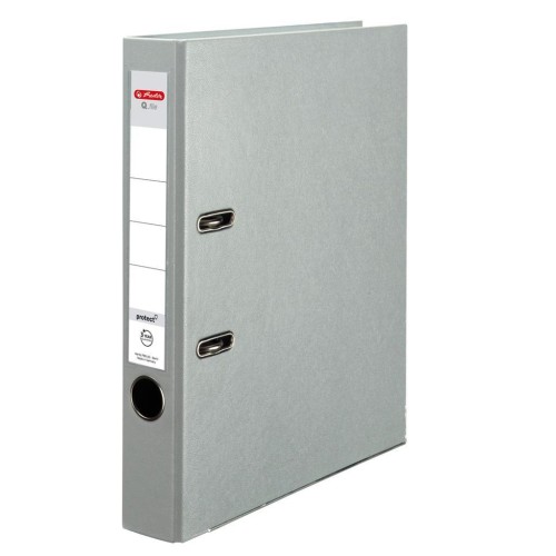Segregator A4 5cm PP popielaty Q file, HERLITZ