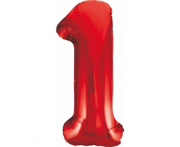 Balon foliowy B&C cyfra 1 czerwona 85cm