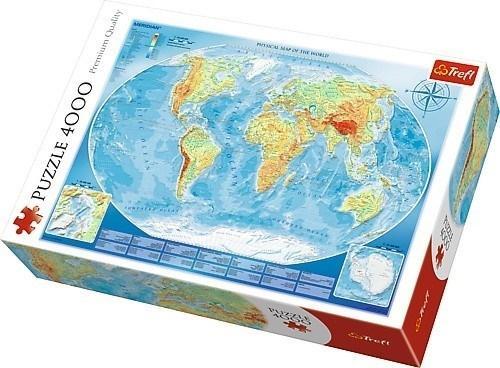 Puzzle 4000 Wielka mapa fizyczna świata TREFL