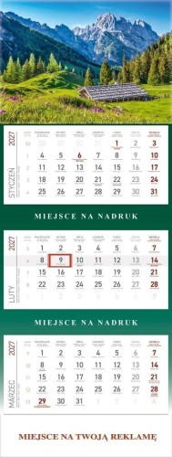 Kalendarz 2027 trójdzielny Góry, praca zbiorowa
