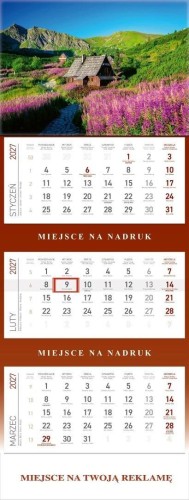 Kalendarz 2027 trójdzielny Hala Gąsienicowa