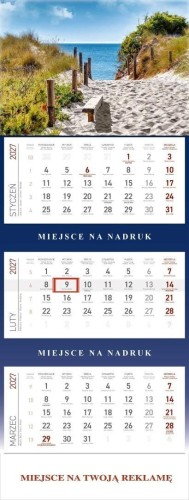 Kalendarz 2027 trójdzielny Morze, praca zbiorowa