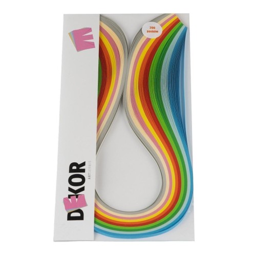 Paski do quillingu 3mmx42cm kolorowe 200szt