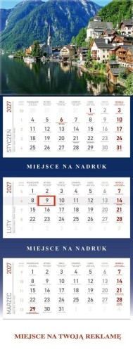 Kalendarz 2027 trójdzielny Jezioro, praca zbiorowa