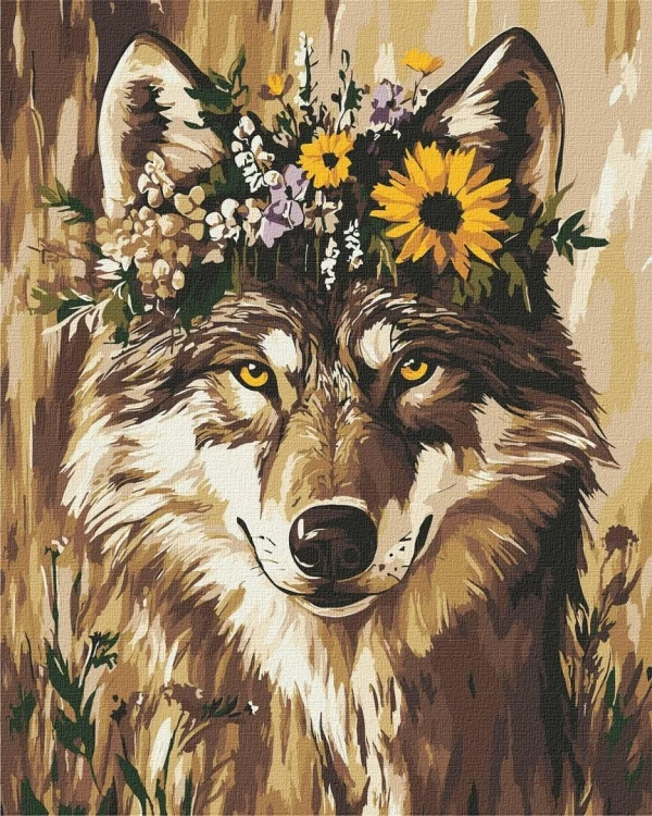 Malowanie po numerach - Piękna wilczyca 40x50cm