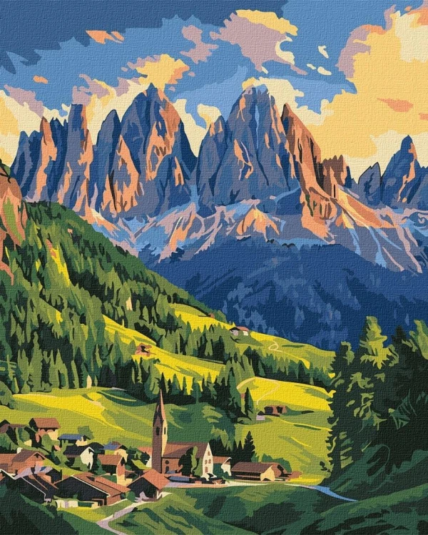 Malowanie po numerach - Świt w Dolomitach 40x50cm