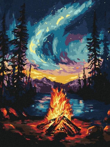 Malowanie po numerach - Zorza polarna 30x40cm