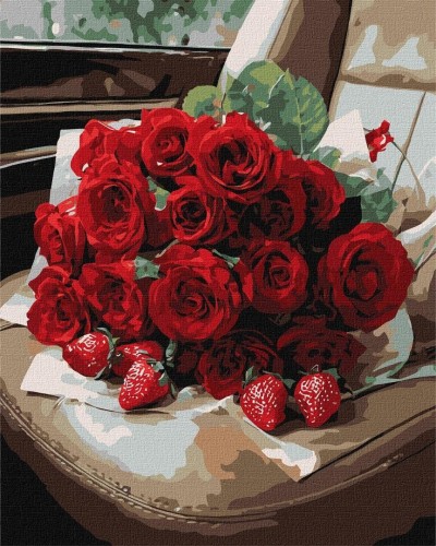 Malowanie po numerach - Romantyczny bukiet 40x50cm