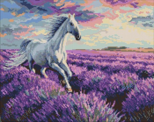 Diamentowa mozaika - Na polach lawendy 40x50cm