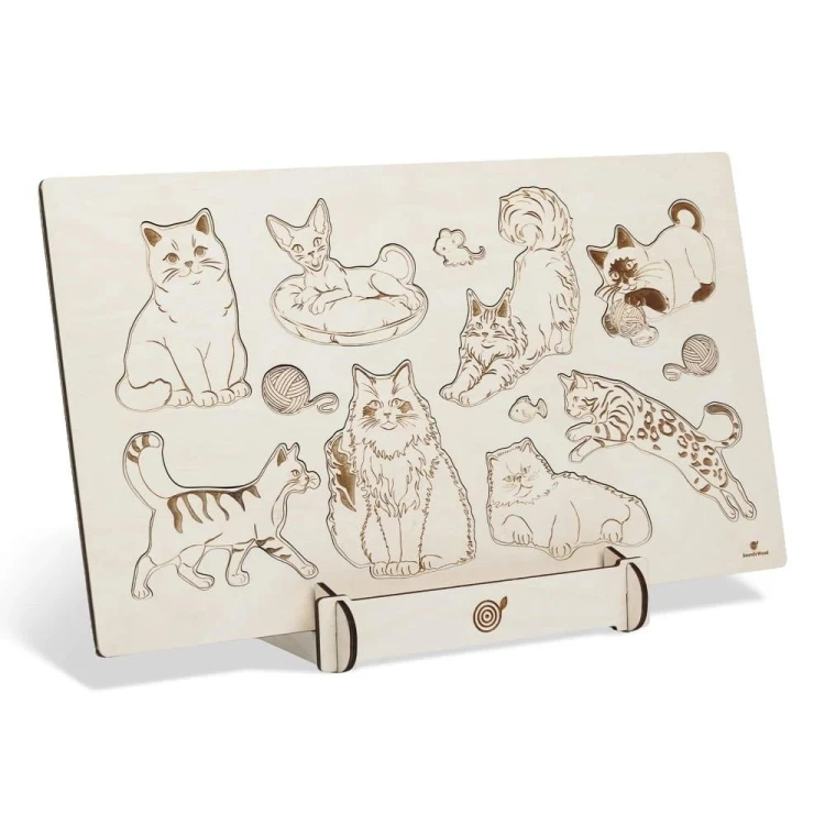 Puzzle drewniane Ani mru mru Rasy kotów