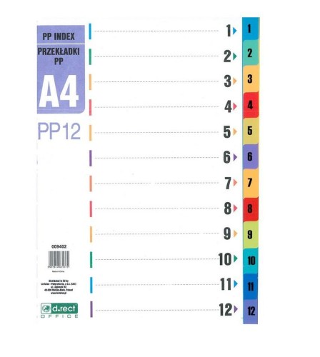 Przekładki PP 1-12 PP12 D.RECT, D.RECT