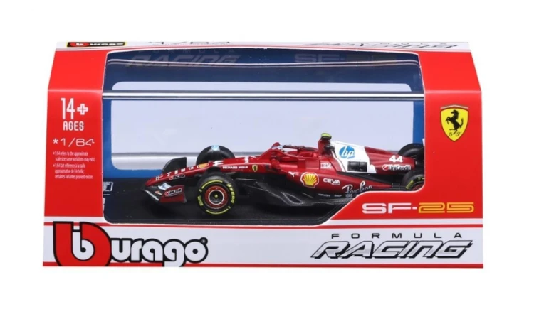 F1 Ferrari SF-25 #44 Lewis Hamilton 1:64, BBurago