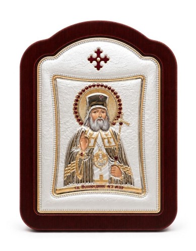 Ikona srebrna Św. Mikołaj 14x18cm