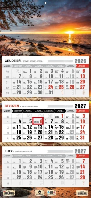 Kalendarz 2027 trójdzielny Orłowo