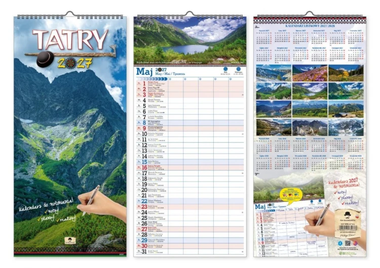 Kalendarz 2027 paskowy szeroki Tatry