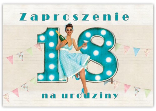 Zaproszenie Urodziny 18 (10szt)