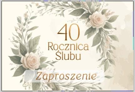 Zaproszenie Rocznica ślubu 40 (10szt)