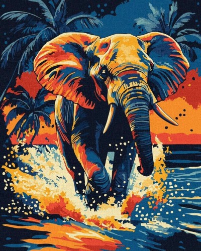 Malowanie po numerach - Magia słonia 40x50cm