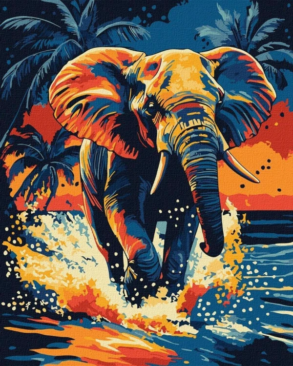 Malowanie po numerach - Magia słonia 40x50cm