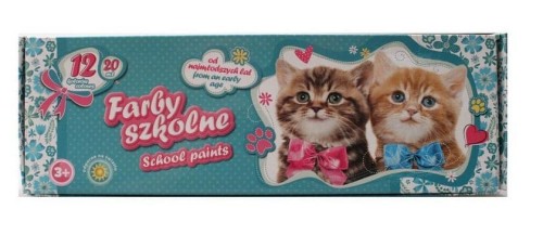 Farby szkolne Kotki 12kol 20ml ASTRA, Astra