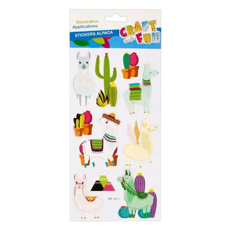 Naklejki lamy alpaki 3d 10szt, Craft with Fun