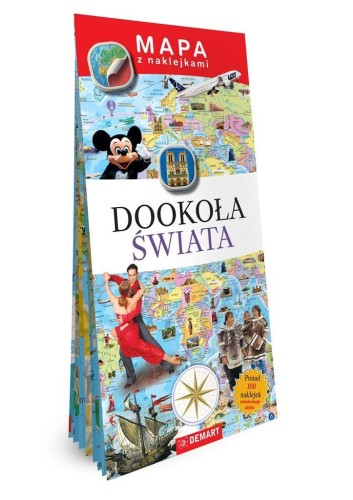 Mapa z naklejkami. Dookoła świata, praca zbiorowa