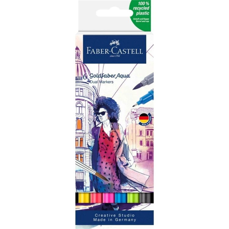 Pisak akwarelowy Goldfaber Aqua 6szt FABER CASTELL
