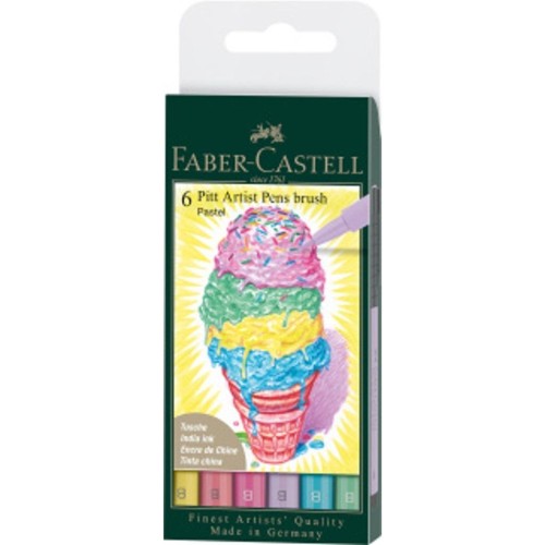 Pisaki Pitt Artist Pen pastel 6szt FABER CASTELL