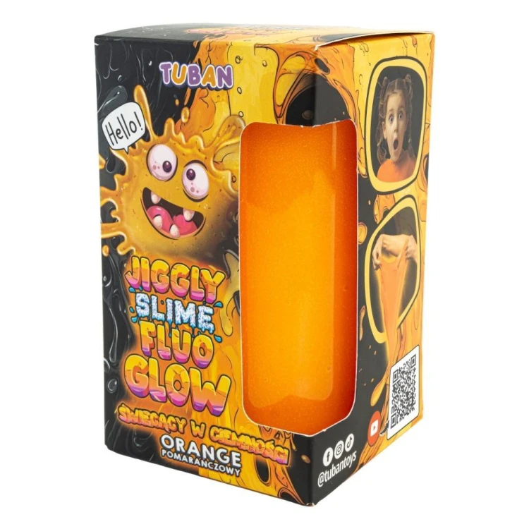 Jiggly Slime Fluo Glow pomarańczowy, Tuban