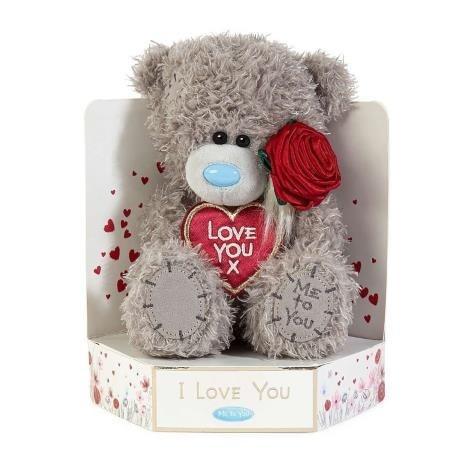 Miś - Love You x z różą 18cm