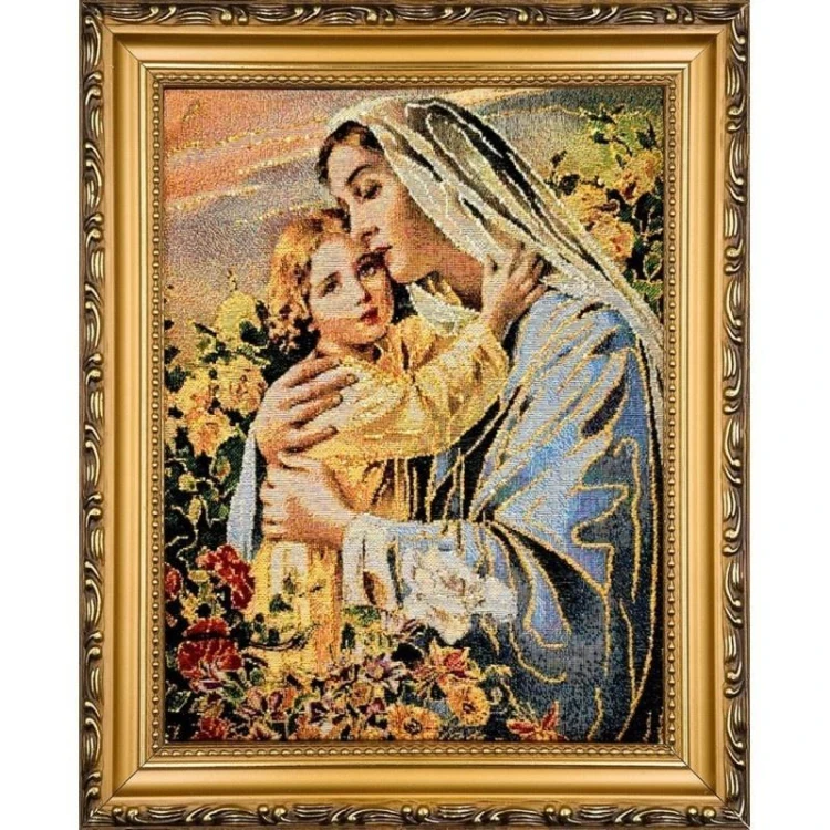 Obraz Haftowany Matka Boża z Dzieciątkiem 22x27,5