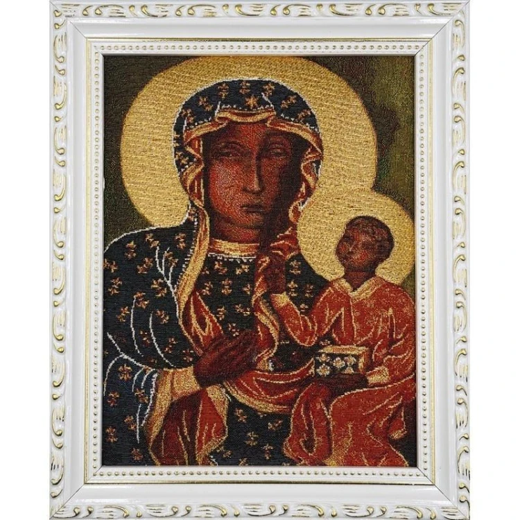 Obraz Haftowany Matka Boża Częstochowska 27,5x22cm