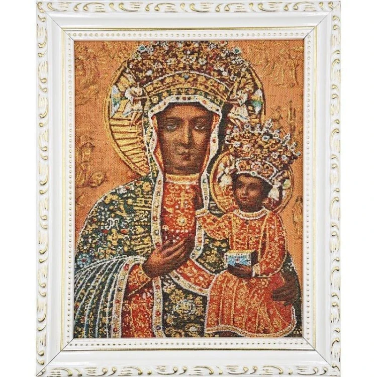 Obraz Haftowany Matka Boża Częstochowska 27,5x22cm