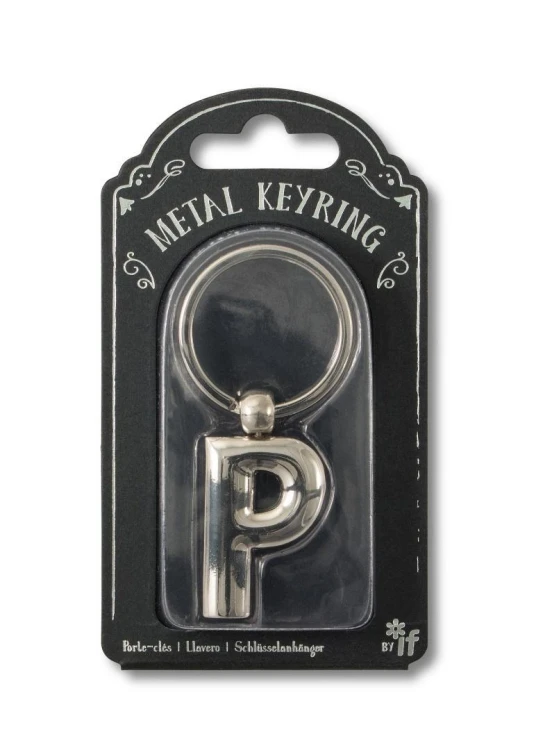 Silver Letter Keyring - brelok do kluczy litera P