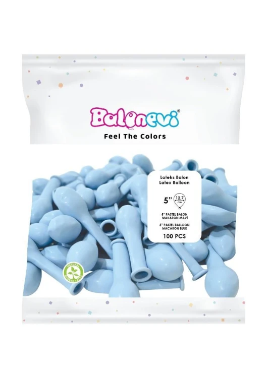 Balony lateksowe Pastel niebieskie 12cm 100szt
