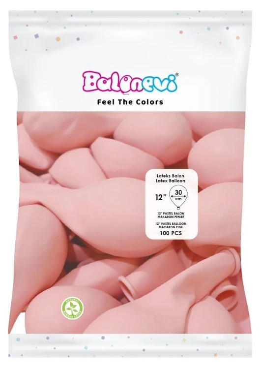 Balony lateksowe Pastel różowe 30cm 100szt