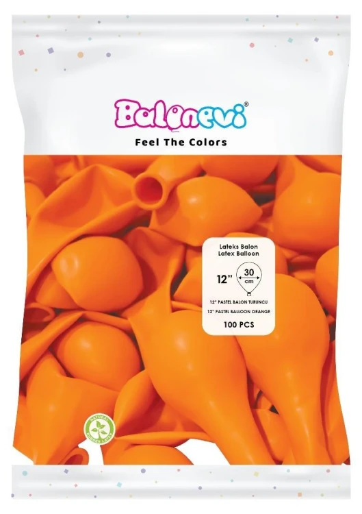 Balony lateksowe Pastel pomarańcz 30cm 100szt