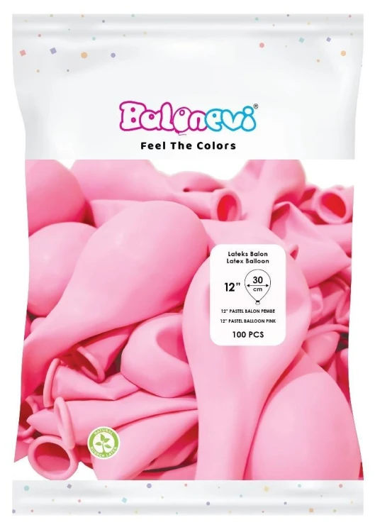 Balony lateksowe Pastel różowe 30cm 100szt