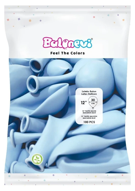 Balony lateksowe Pastel niebieskie 30cm 100szt