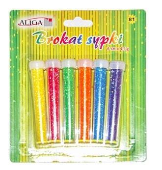 Brokat sypki bio 6 kolorów x 4,5g, Aliga