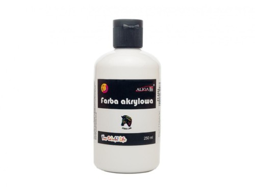 Farba akrylowa biała 250ml, Aliga