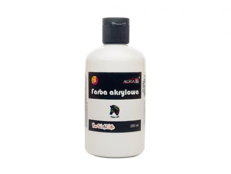Farba akrylowa biała 250ml, Aliga