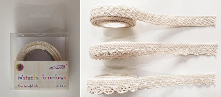 Wstążka bawełniana koronkowa