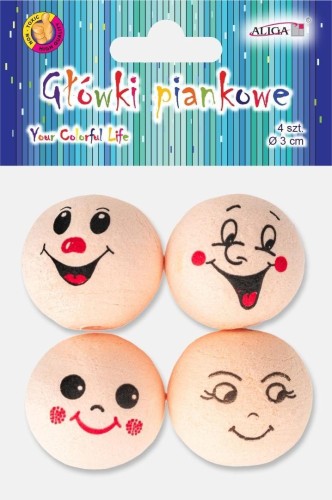 Główki piankowe 3cm 4szt, Aliga