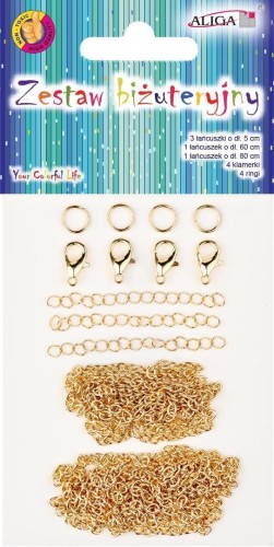Biżuteria złota DIY 13 elementów, Aliga