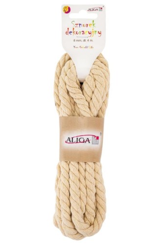 Sznurek bawełniany biały 8mmx4m, Aliga